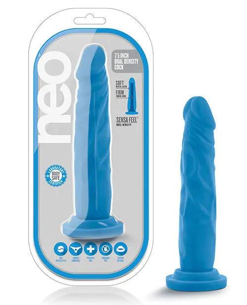 Blush Neo Large Dildo | Dual Density 7.5" Big Dildo | Blue Suction Cup Dildo | Best Dildo Blush Novelties