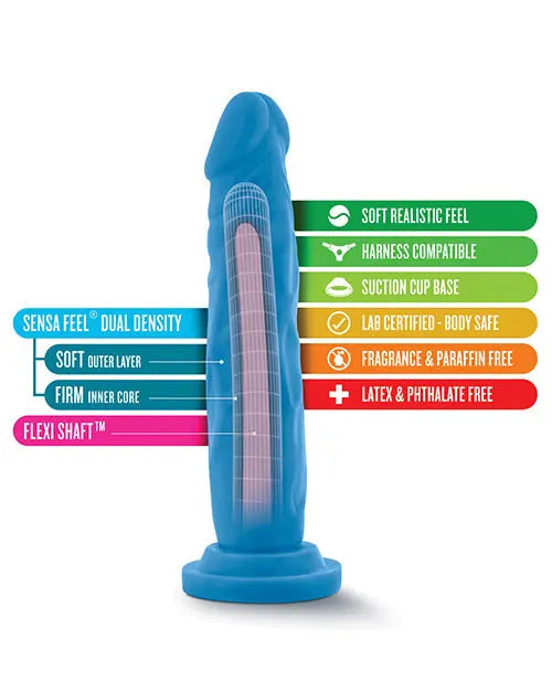 Blush Neo Large Dildo | Dual Density 7.5" Big Dildo | Blue Suction Cup Dildo | Best Dildo Blush Novelties