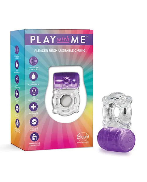 Blush Play with Me Pleaser Rechargeable C Ring - Purple Blush Novelties