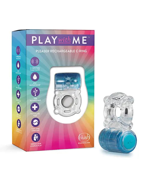 Blush Play with Me Pleaser Rechargeable C Ring - Blue Blush Novelties