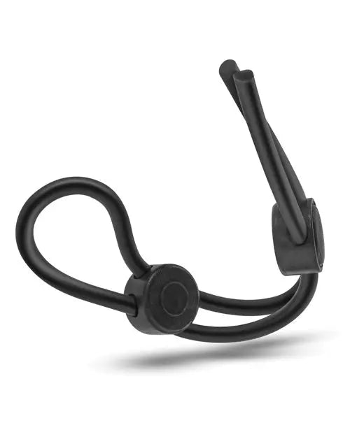Blush Stay Hard Silicone Double Loop Cock Ring - Black Blush Novelties