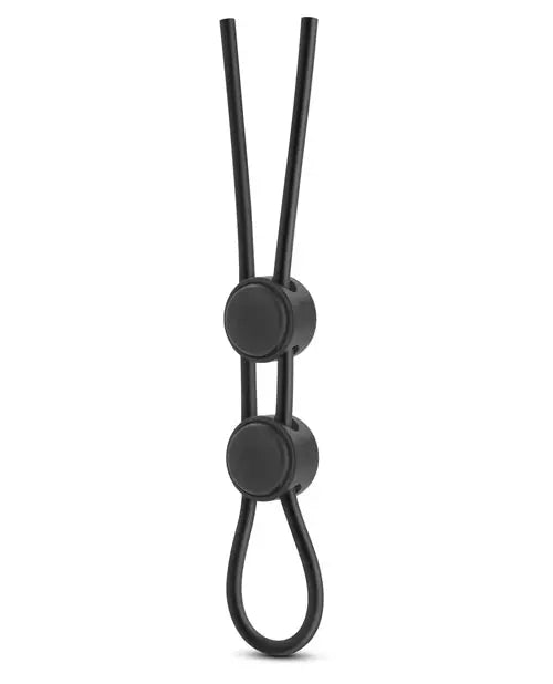 Blush Stay Hard Silicone Double Loop Cock Ring - Black Blush Novelties