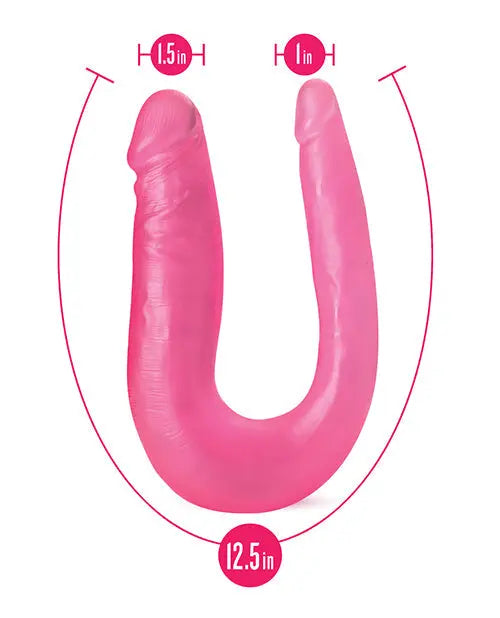 Blush B Yours 12.5" Big Dildo | Sweet Double Dildo | U-Shape Curved Pink Dildo | Realistic Dildo Blush Novelties