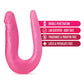 Blush B Yours 12.5" Big Dildo | Sweet Double Dildo | U-Shape Curved Pink Dildo | Realistic Dildo Blush Novelties