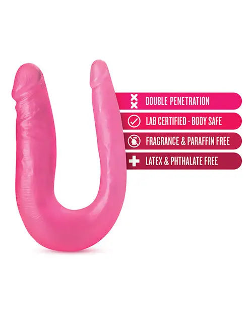 Blush B Yours 12.5" Big Dildo | Sweet Double Dildo | U-Shape Curved Pink Dildo | Realistic Dildo Blush Novelties