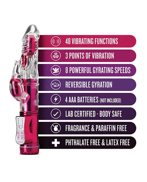 Blush G Spot Vibrator | Sexy Things Frisky Rabbit Vibrator | Pink Clit Vibrator | Best Vibrator for Women | 48-Function Blush Novelties
