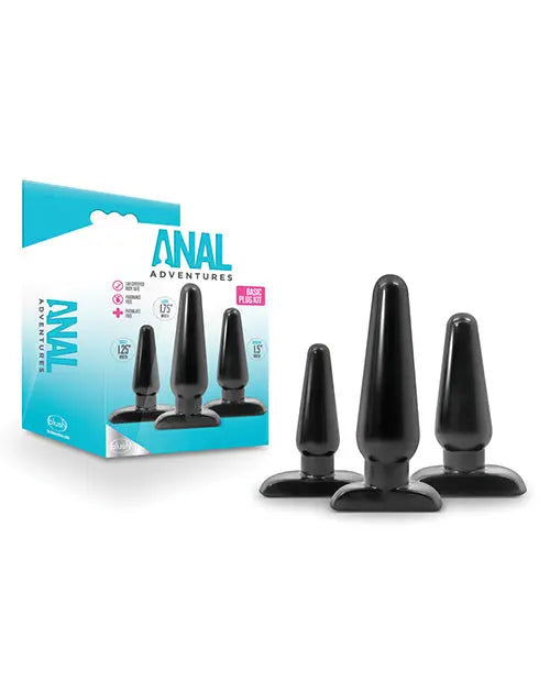 Blush Anal Adventures Basic Plug Kit - Black Blush Novelties