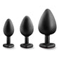 Blush Luxe Bling Plugs Training Kit - Black w/Red Gems Blush Novelties