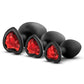 Blush Luxe Bling Plugs Training Kit - Black w/Red Gems Blush Novelties