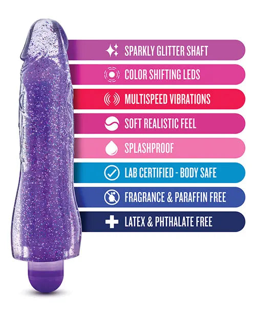 Blush Glow Dicks Glitter Vibrator Molly - Purple Blush Novelties