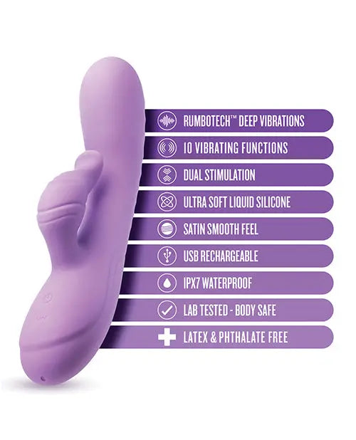 Blush Evelyn Rabbit Vibrator | Purple G Spot Vibrator | 10-Mode Clit Vibrator | Best Vibrator for Women Blush Novelties