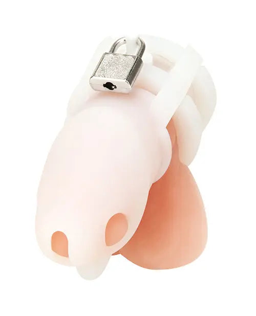 Blue Line 2" Silicone Mini Cock Cage With Ball Divider - White Electric Eel INC