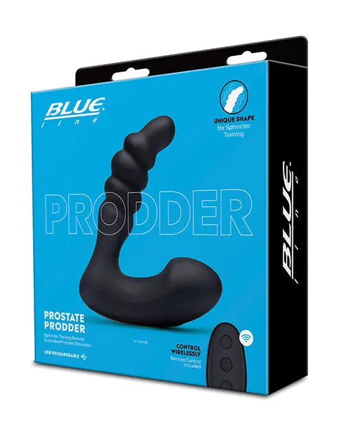 Blue Line Vibrating Prostate Prodder w/Remote - Black Electric Eel INC