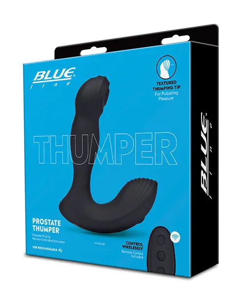 Blue Line Vibrating Prostate Thumper w/Remote - Black Electric Eel INC
