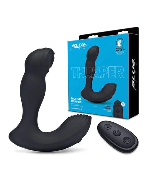 Blue Line Vibrating Prostate Thumper w/Remote - Black Electric Eel INC