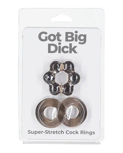 Got Big Dick 2 Pack Cock Rings - Black B.M.S. Enterprises