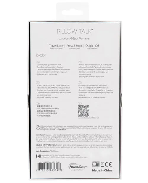 Pillow Talk Sassy G Spot Vibrator - Teal B.M.S. Enterprises