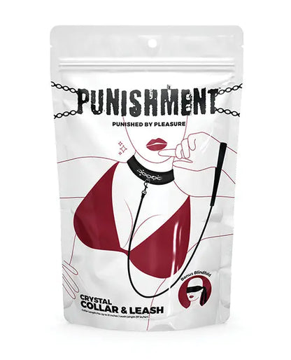 Punishment Crystal Detail Collar & 37" Leash B.M.S. Enterprises