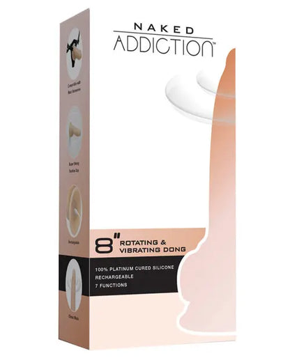 Naked Addiction Large Dildo | Flesh 8" Big Dildo | Rotating Vibrating Dildo | Suction Cup Dildo B.M.S. Enterprises
