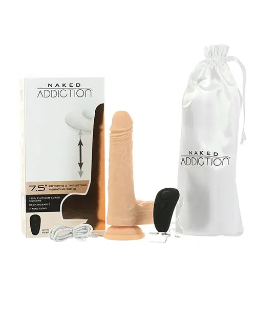 Naked Addiction Large Dildo | Ivory Freak 7.5" Big Dildo | Rotating Thrusting Vibrating Dildo B.M.S. Enterprises