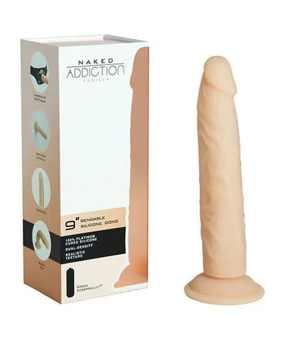 Naked Addiction Large Dildo | Vanilla 9" Big Dildo | Dual Density Silicone Dildo B.M.S. Enterprises