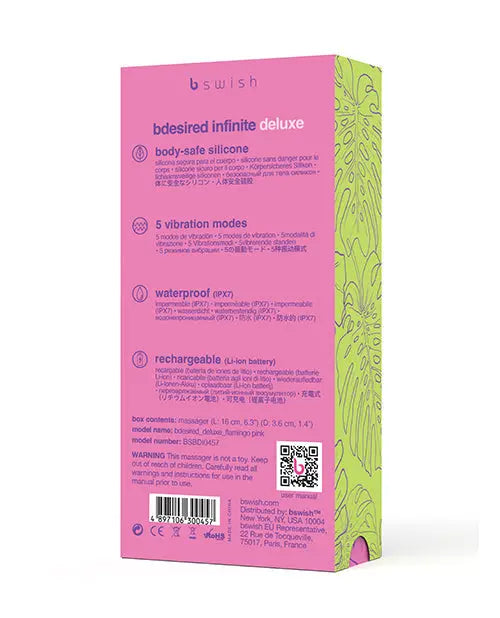 Bdesired Infinite Deluxe Flamingo Vibrator - Pink Bonner Trading Usa INC