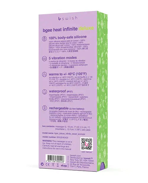Bgee Infinite Deluxe Heat Vibrator - Sweet Lavender Bonner Trading Usa INC