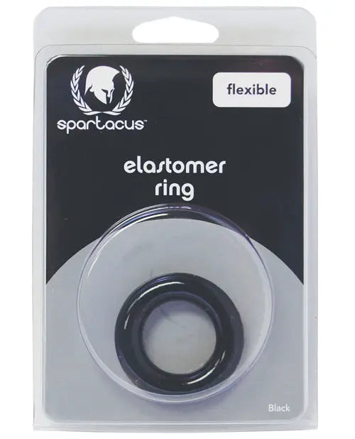 Spartacus Elastomer Relaxed Fit Cock Ring - Black Spartacus