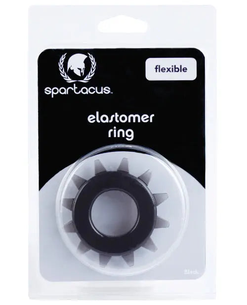 Spartacus Elastomer Stud Cock Ring - Black Spartacus