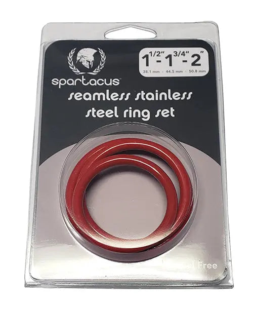 Spartacus Seamless Stainless Steel C-Ring - Red Pack of 3 Spartacus