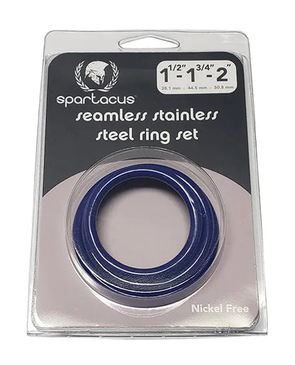 Spartacus Seamless Stainless Steel C-Ring - Blue Pack of 3 Spartacus