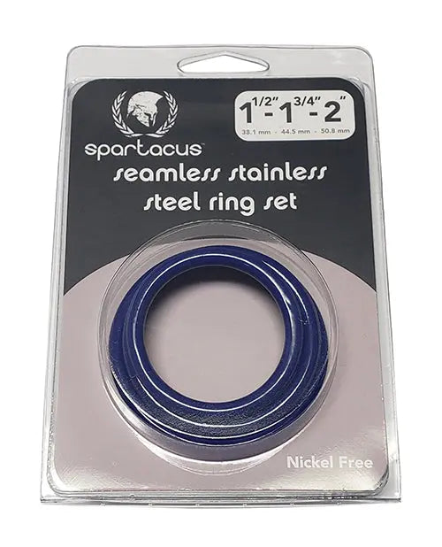 Spartacus Seamless Stainless Steel C-Ring - Blue Pack of 3 Spartacus