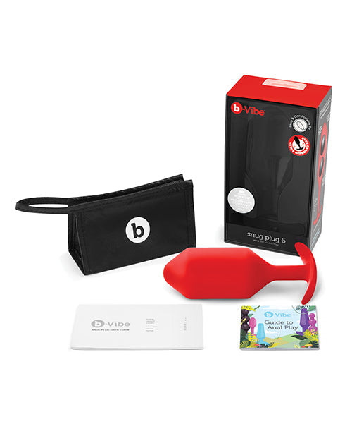B-Vibe Weighted Snug Plug 6 - 515 g Red