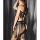 Play Darque Fringe Harness Top & Skirt Black O/S