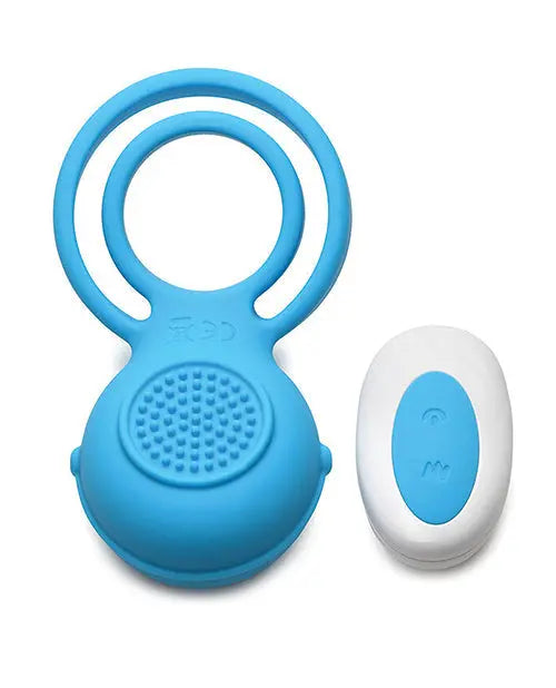 Curve Toys Gossip Love Loops 10X Silicone Cock Ring w/Remote - Azure Curve Toys C/o Xr