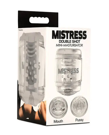 Curve Toys Mistress Double Shot Mini Masturbator Mouth & Pussy  - Clear Curve Toys C/o Xr