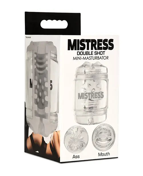 Curve Toys Mistress Double Shot Ass & Mouth Mini Masturbator  - Clear Curve Toys C/o Xr