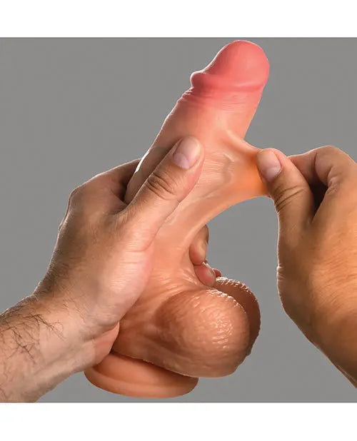 Curve Toys Realistic Dildo | Jock Real Skin Silicone 8" Big Dildo with Balls | Suction Cup Dildo Curve Toys C/o Xr