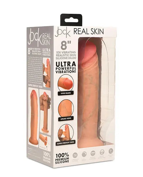 Curve Toys Vibrating Dildo | Jock Real Skin Silicone 8" Big Dildo | Suction Cup Dildo Curve Toys C/o Xr