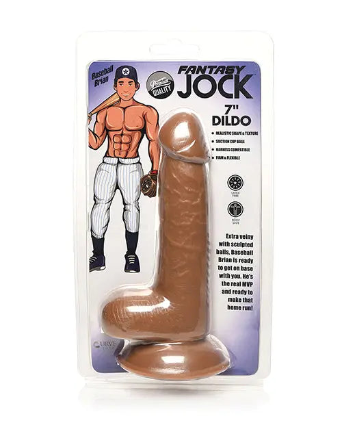 Curve Toys Realistic Dildo with Balls | Fantasy Jock Brian 7" Big Dildo | Suction Cup Dildo Curve Toys C/o Xr