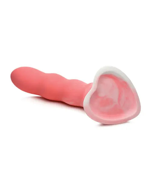 Curve Toys Large Dildo | Sweet 7" Big Dildo | Wavy Pink White Silicone Suction Cup Dildo Curve Toys C/o Xr