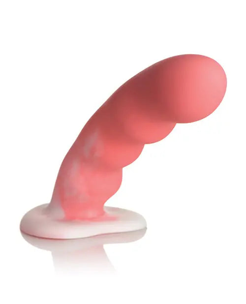 Curve Toys Large Dildo | Sweet 7" Big Dildo | Wavy Pink White Silicone Suction Cup Dildo Curve Toys C/o Xr