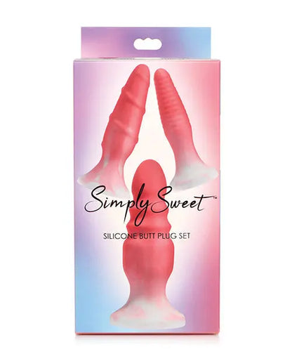 Curve Toys Simply Sweet Silicone Butt Plug Set - Pink Curve Toys C/o Xr