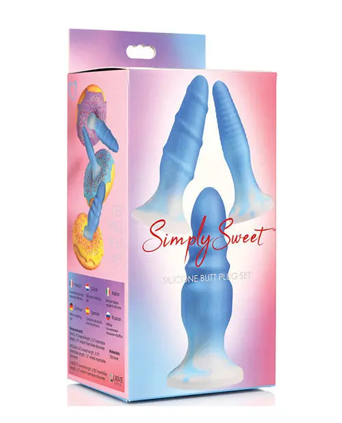 Curve Toys Simply Sweet Silicone Butt Plug Set - Blue Curve Toys C/o Xr