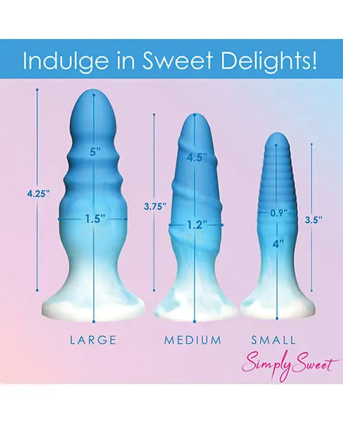 Curve Toys Simply Sweet Silicone Butt Plug Set - Blue Curve Toys C/o Xr