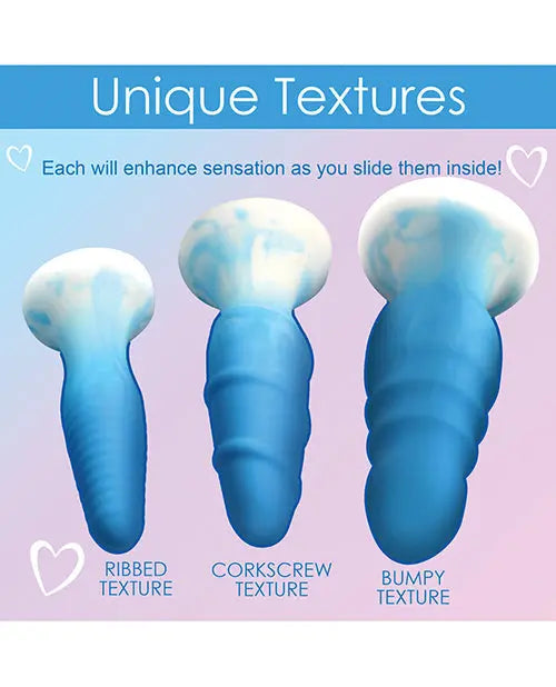Curve Toys Simply Sweet Silicone Butt Plug Set - Blue Curve Toys C/o Xr