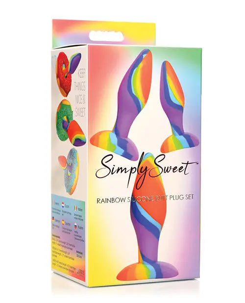 Curve Toys Simply Sweet Rainbow Silicone Butt Plug Set Curve Toys C/o Xr
