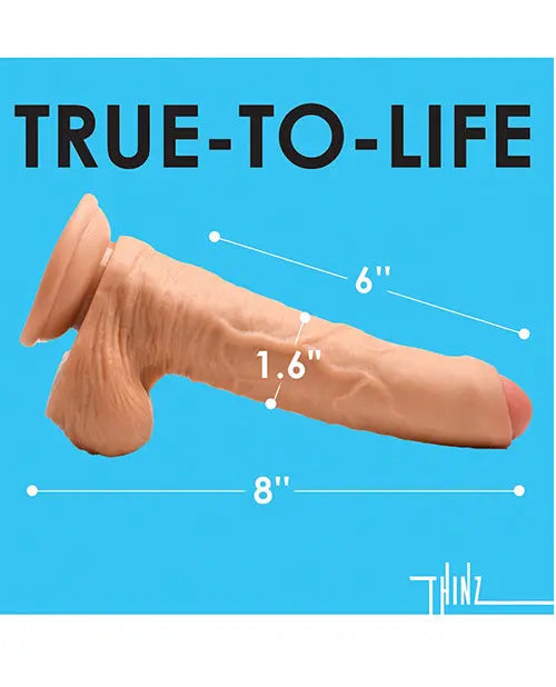 Curve Toys Realistic Dildo | Light Thinz 8" Big Dildo | Uncut Suction Cup Dildo with Balls Curve Toys C/o Xr