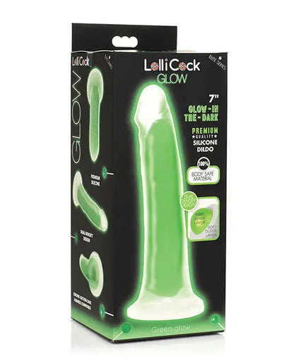 Curve Toys Large Dildo | Green 7" Big Dildo | Glow In The Dark Silicone Suction Cup Dildo Curve Toys C/o Xr