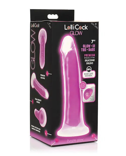 Curve Toys Large Dildo | Purple 7" Big Dildo | Glow In The Dark Silicone Suction Cup Dildo Curve Toys C/o Xr